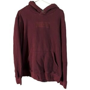 Aeropostale Hoodie Women Large Maroon Sweatshirt Cotton Poly Blend Logo